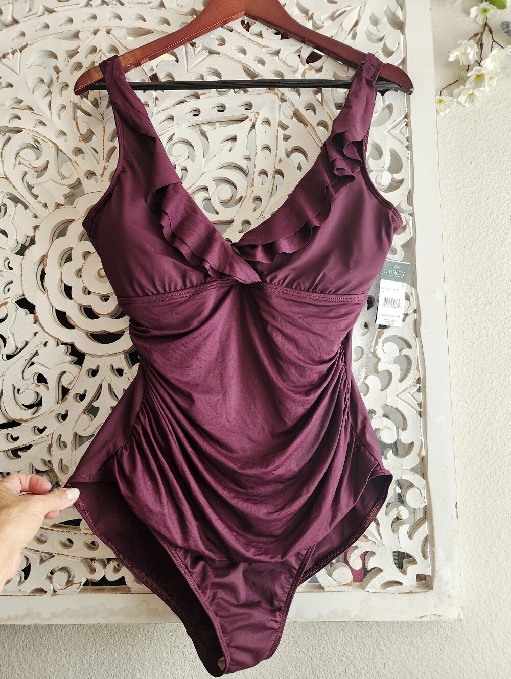 Lauren Ralph Lauren SwimwearTummycontrol Underwire Ruffled Onepiece - Picture 9 of 14